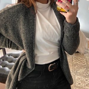 Pink Rose Gray Cardigan Sweater